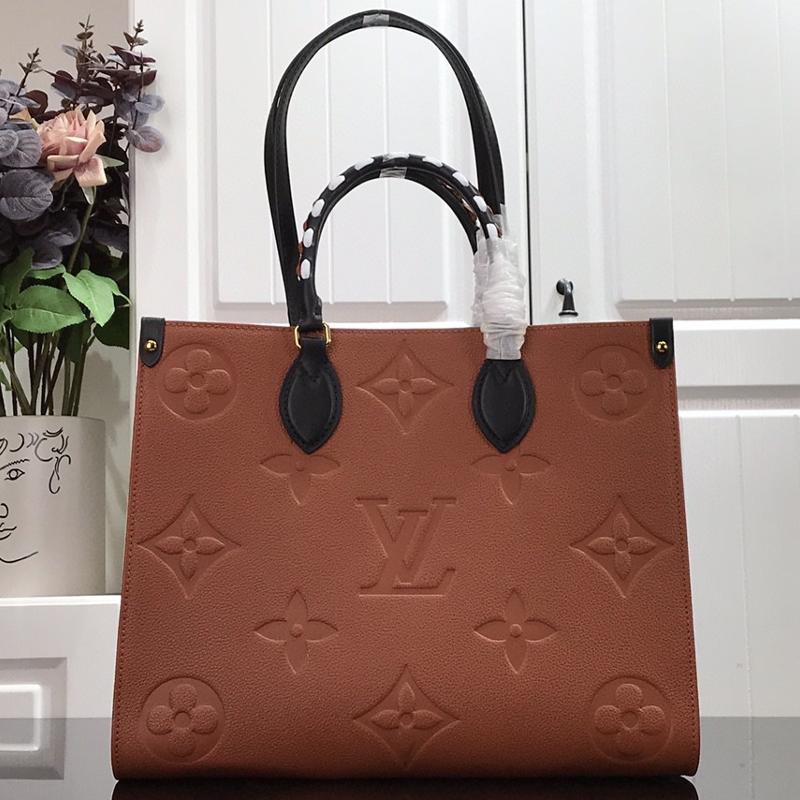 LV Handbags Tote Bags M58521 Full leather brown with leopard print